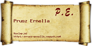 Prusz Ernella névjegykártya